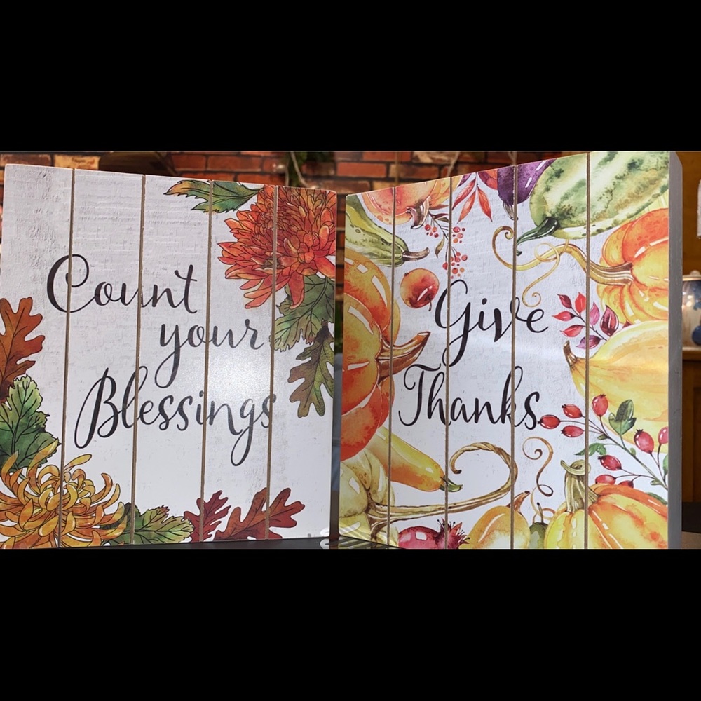 Two fall decor blocks